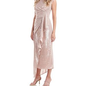 Beautiful pink sequin midi dress- Kay Unger